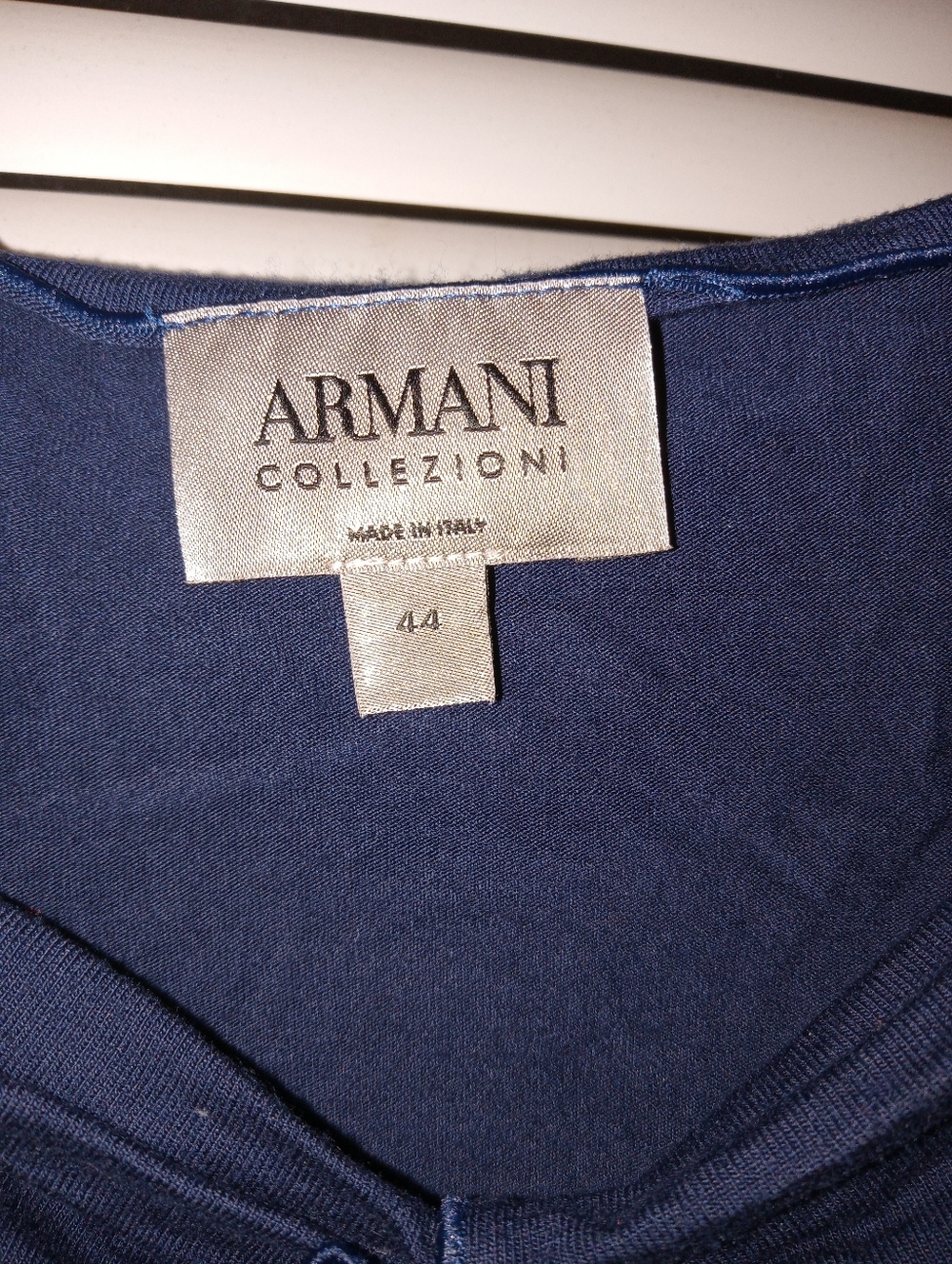 Armani Collezioni Navy Ruched Front Top